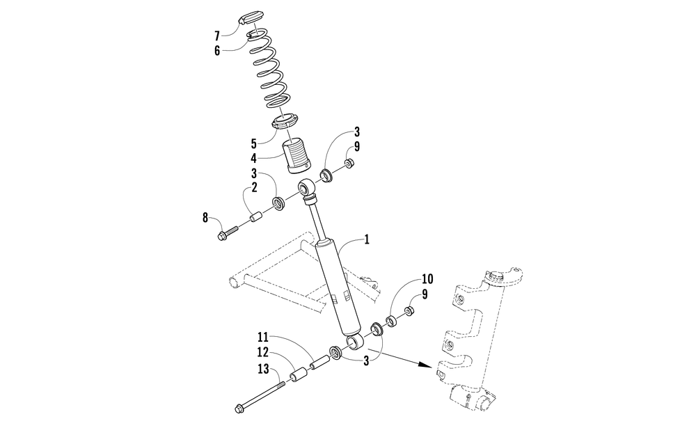 Front suspension shock absorber assembly