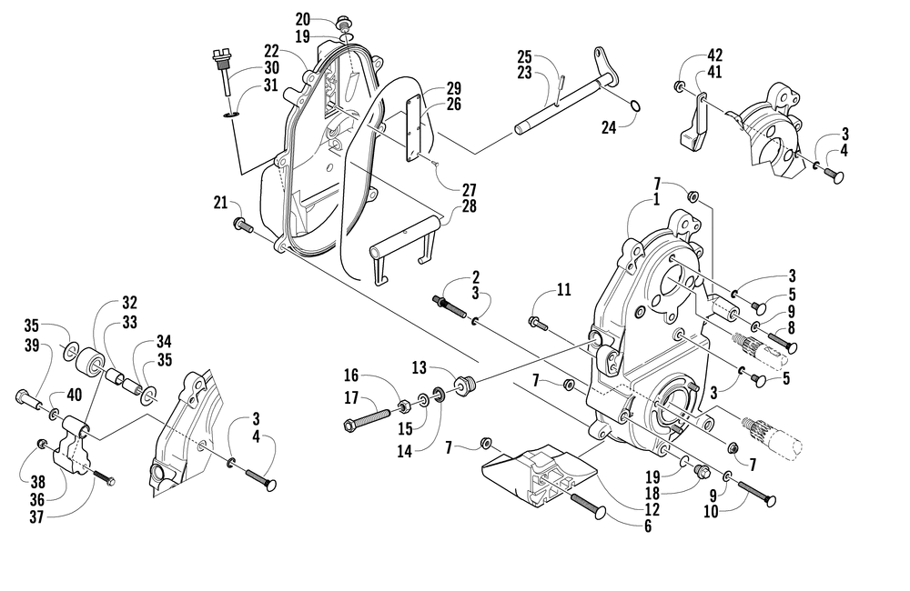 Dropcase and chain tension assembly