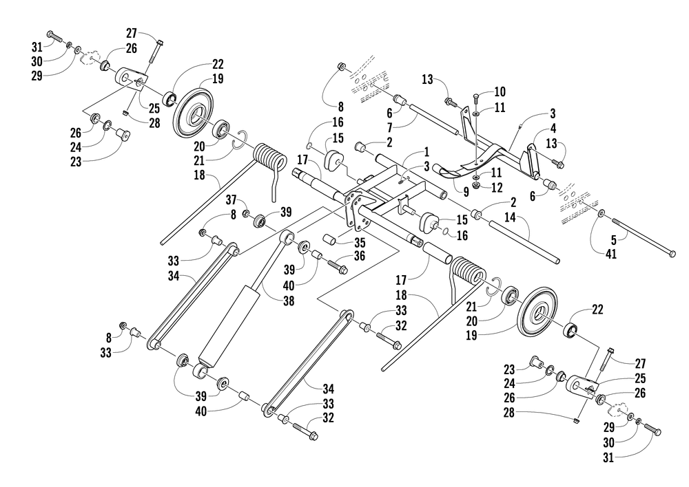 Rear suspension rear arm assembly