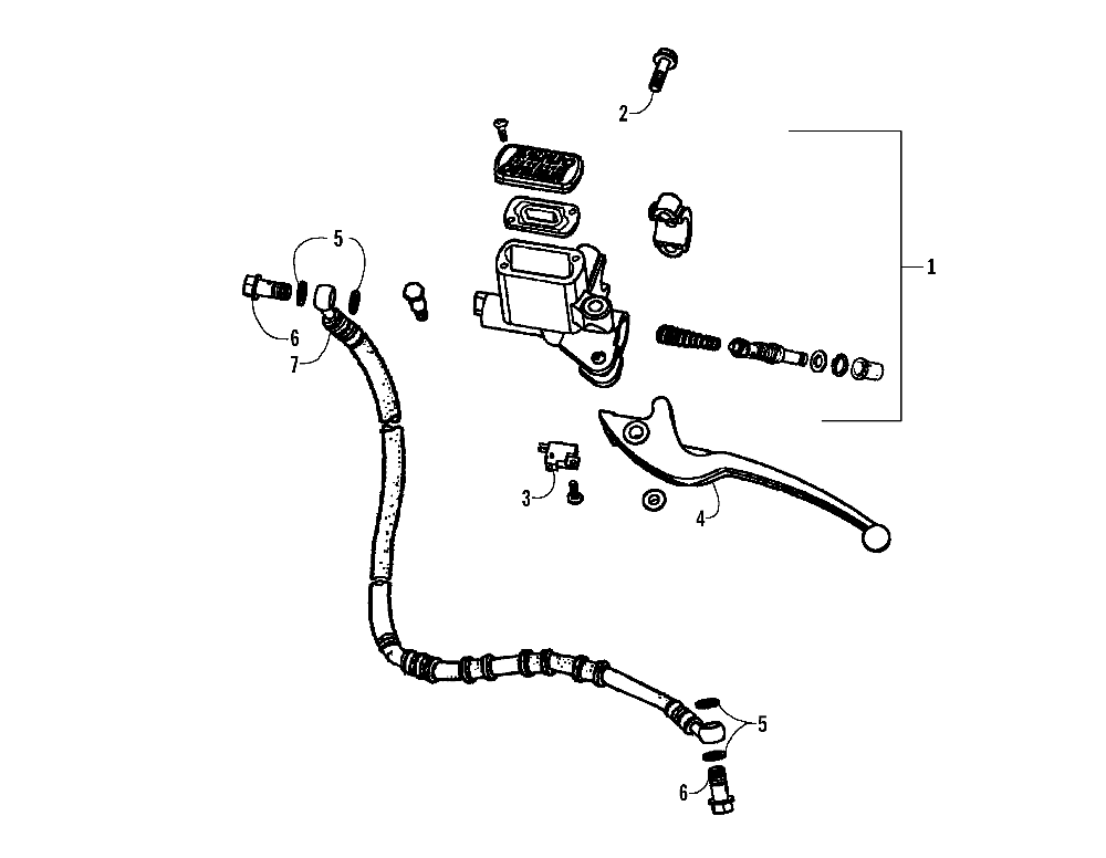 Hydraulic hand brake assembly