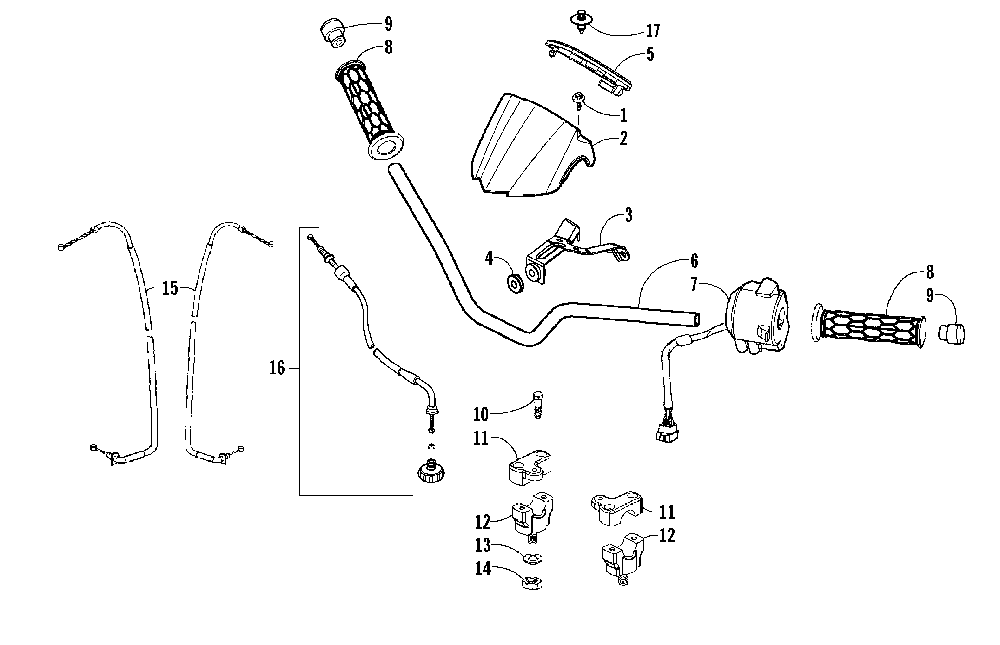 Handlebar and control assembly