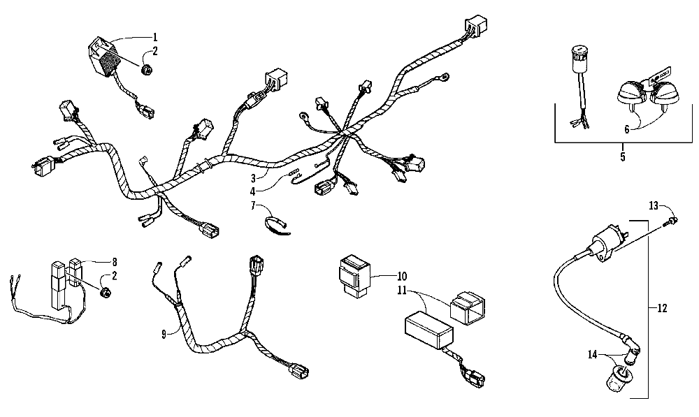 Electrical and wiring harness assembly