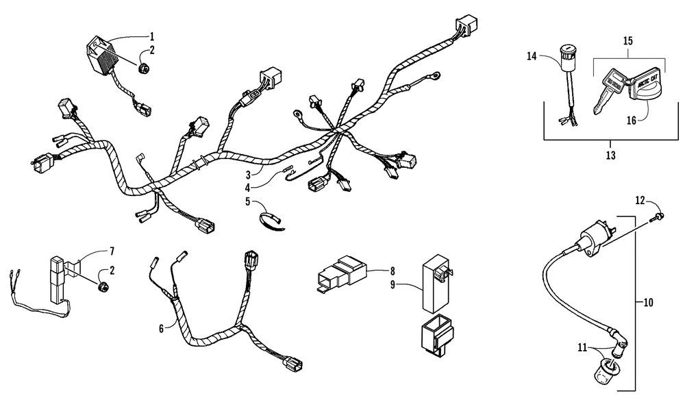 Electrical and wiring harness assembly