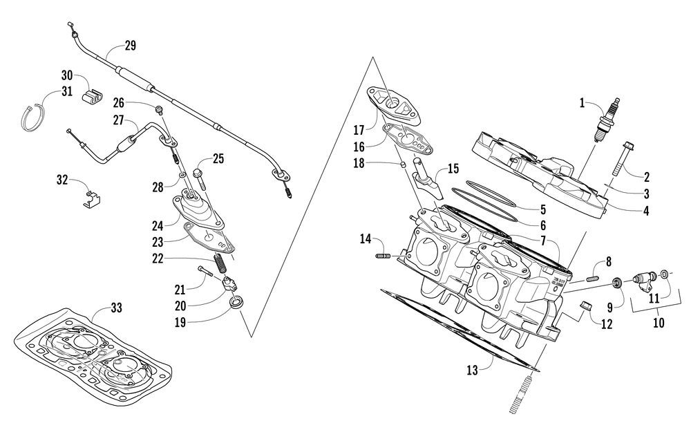 Cylinder and head assembly