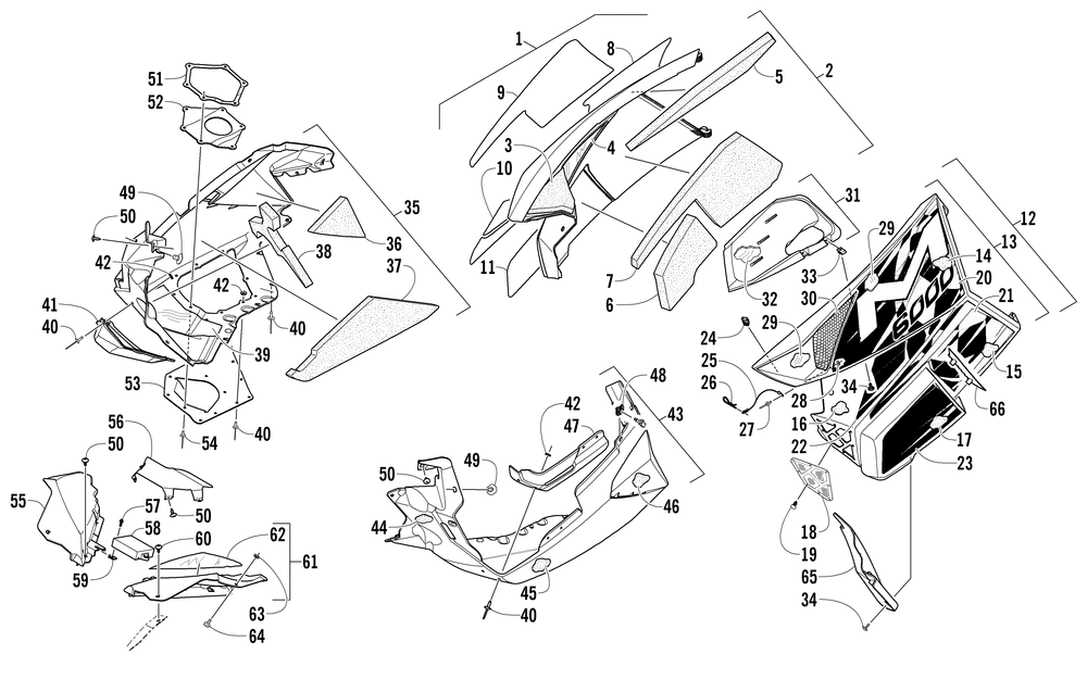 Skid plate and side panel assembly