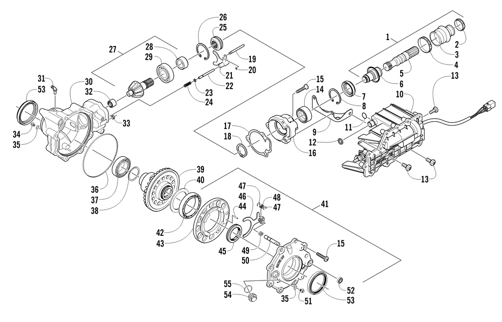 Front drive gearcase assembly