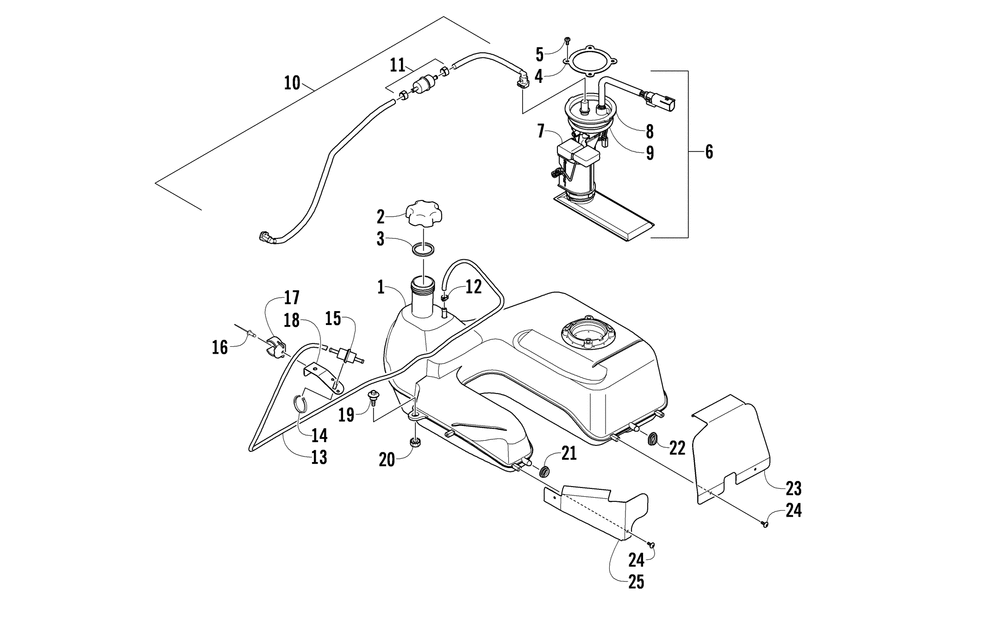 Gas tank assembly (up to vin' 4uf10atv3at202941)