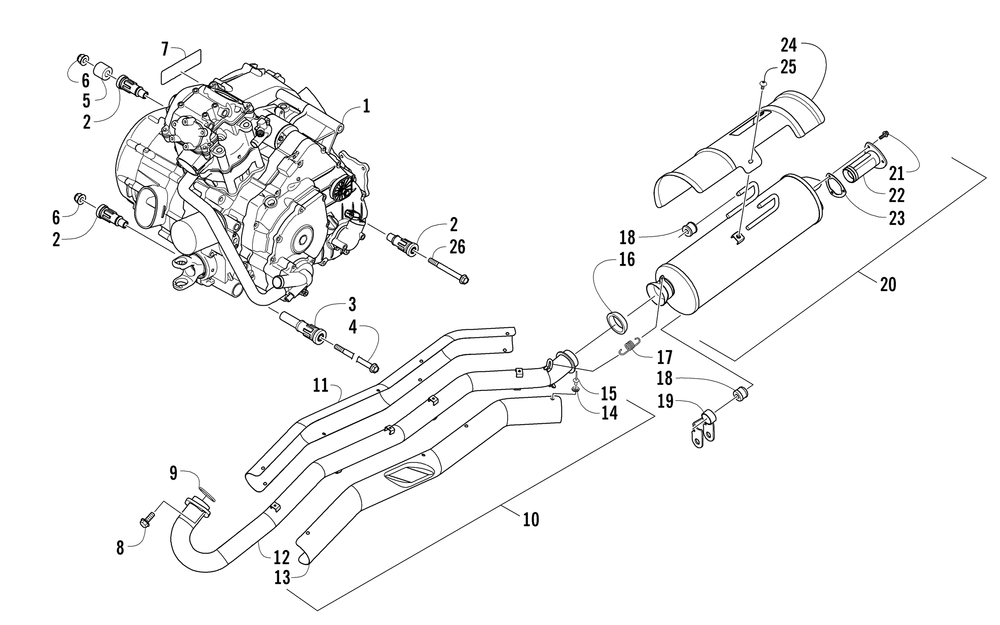 Engine and exhaust