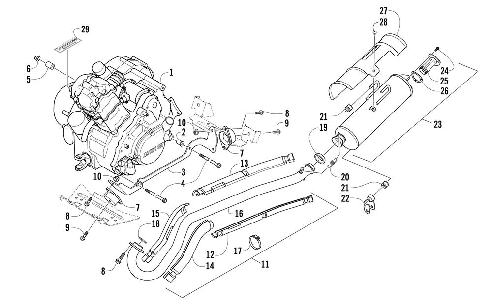 Engine and exhaust