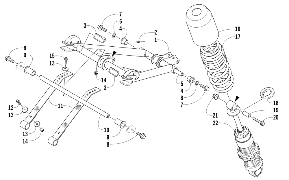 Rear suspension front arm assembly