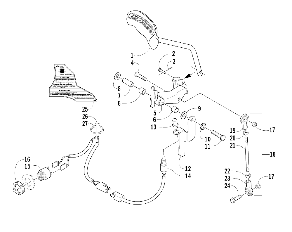 Reverse shift lever assembly (optional)