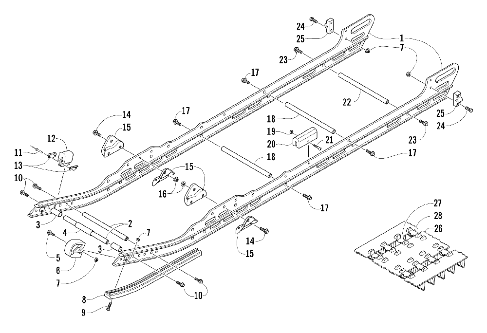 Slide rail and track assembly