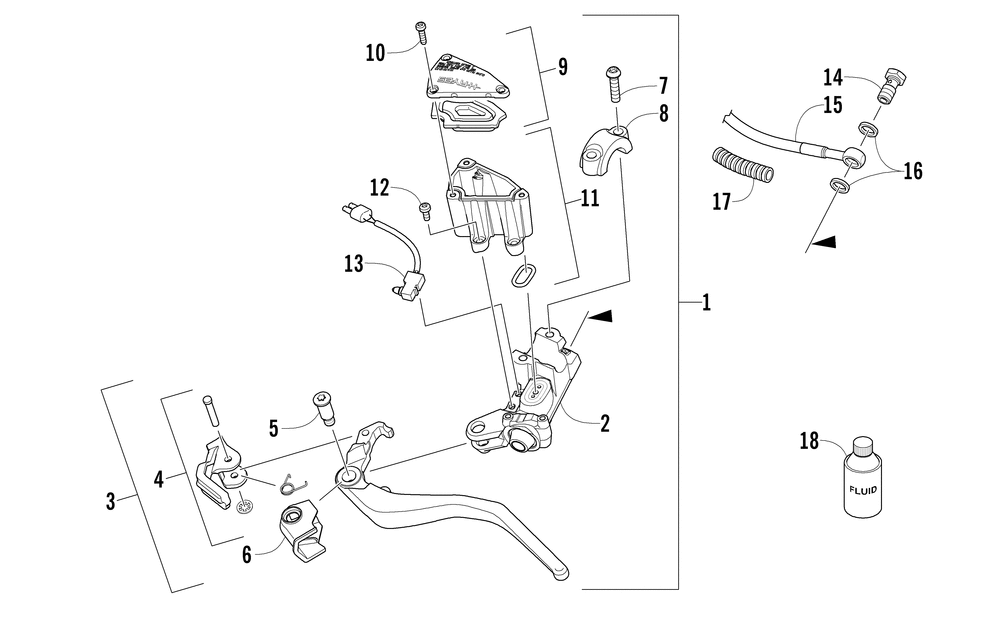 Hydraulic brake control assembly