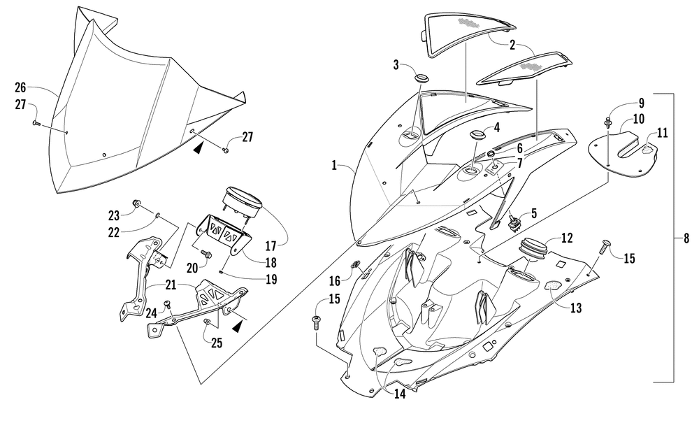 Pod and windshield assembly (ccusg_ccosg)