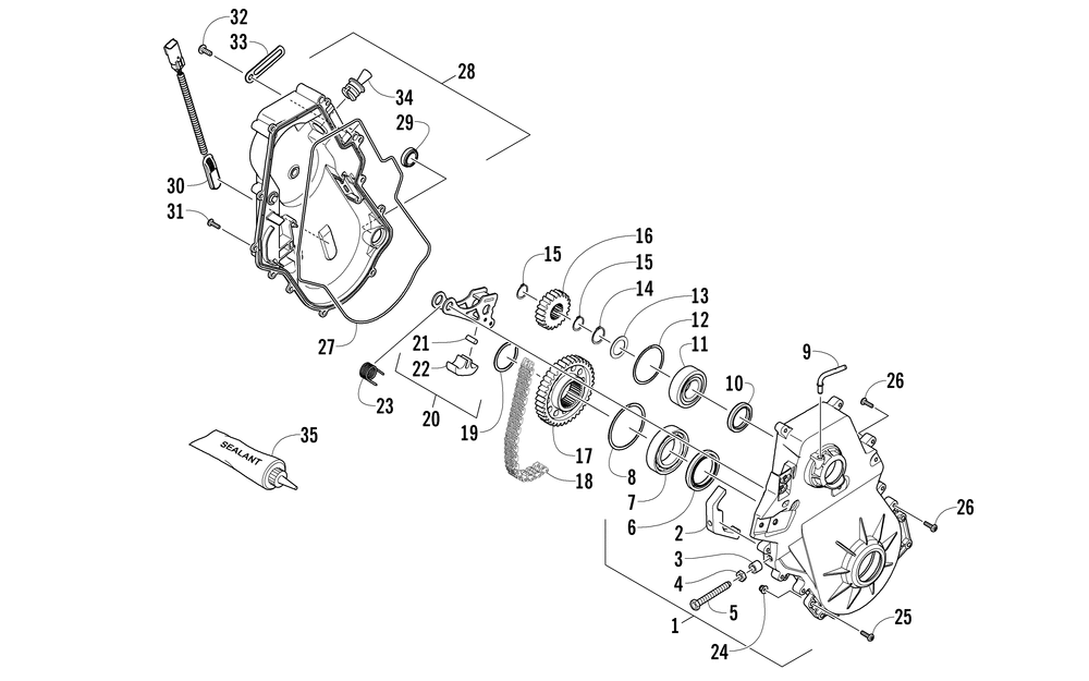 Chain case assembly