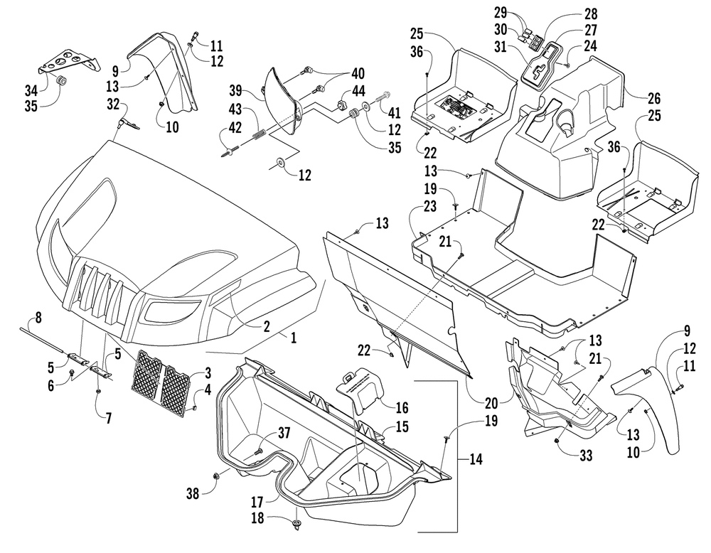 Front body panel assembly