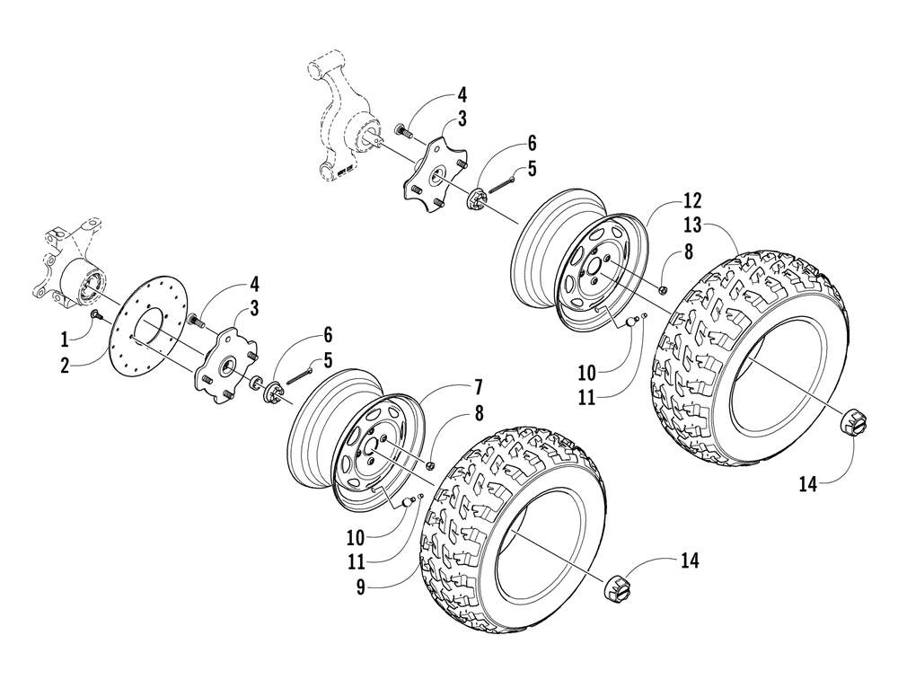 Wheel and tire assembly (m4 camo)