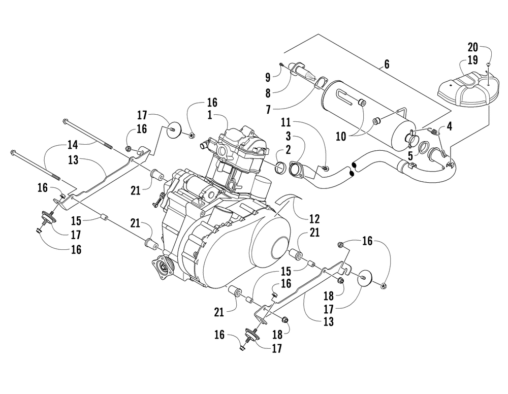 Engine and exhaust