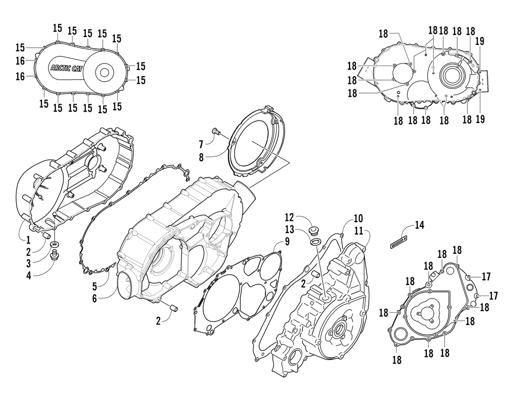 Clutch_v-belt_magneto cover assembly