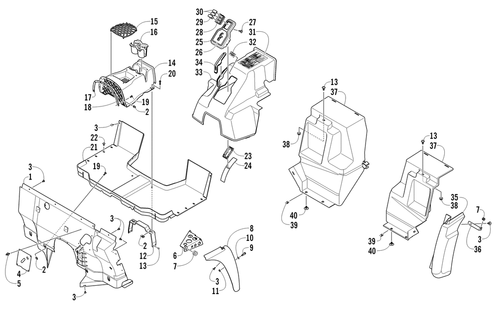 Console and floor panel assembly