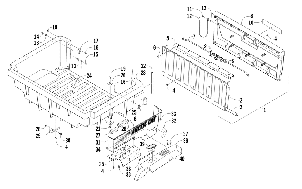 Cargo box and tailgate assembly