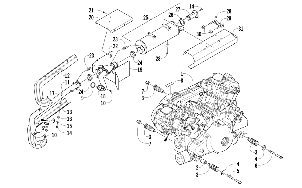 Engine and exhaust