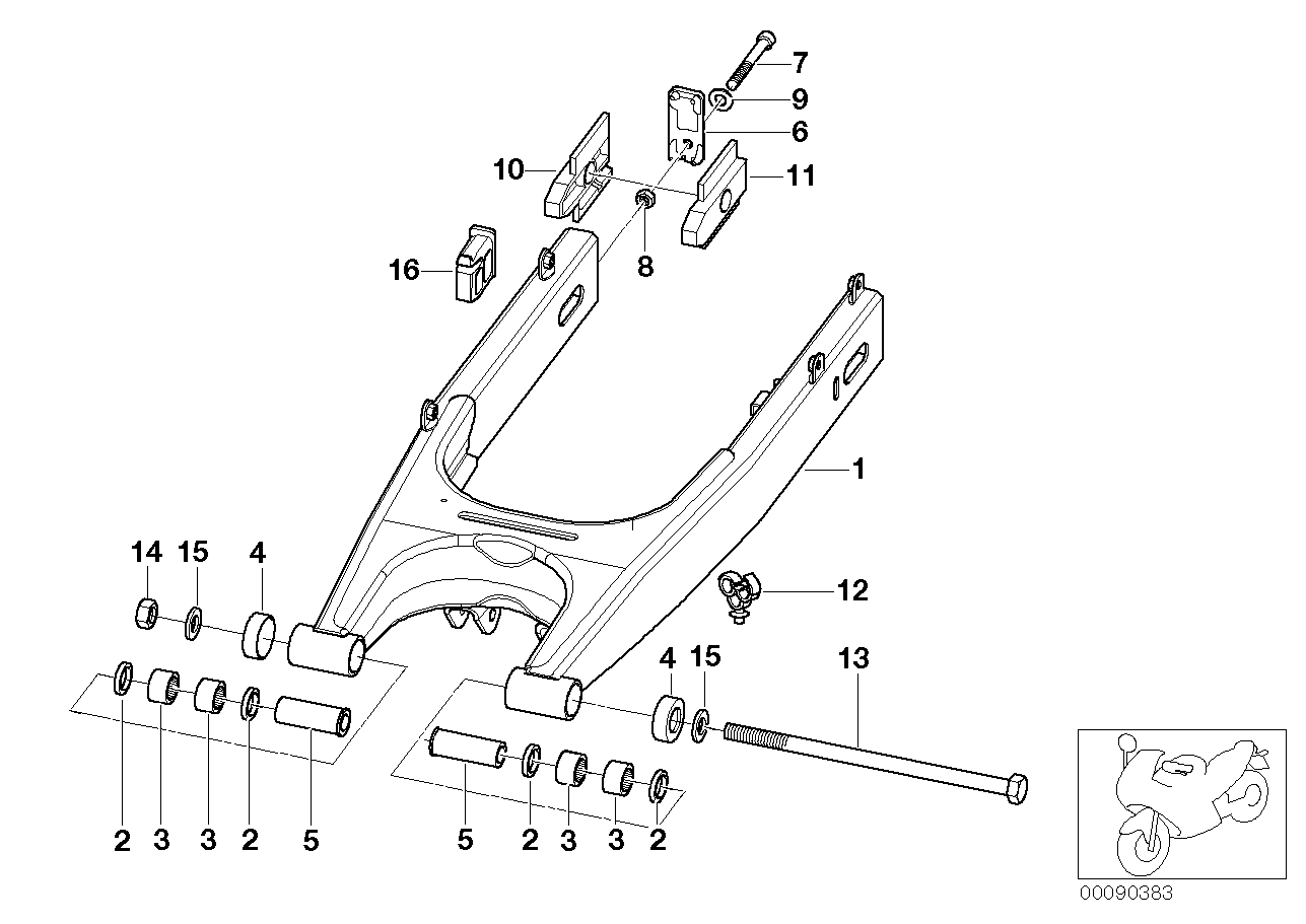 Rear wheel fork