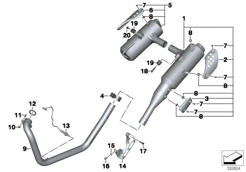 Exhaust system parts with mounts