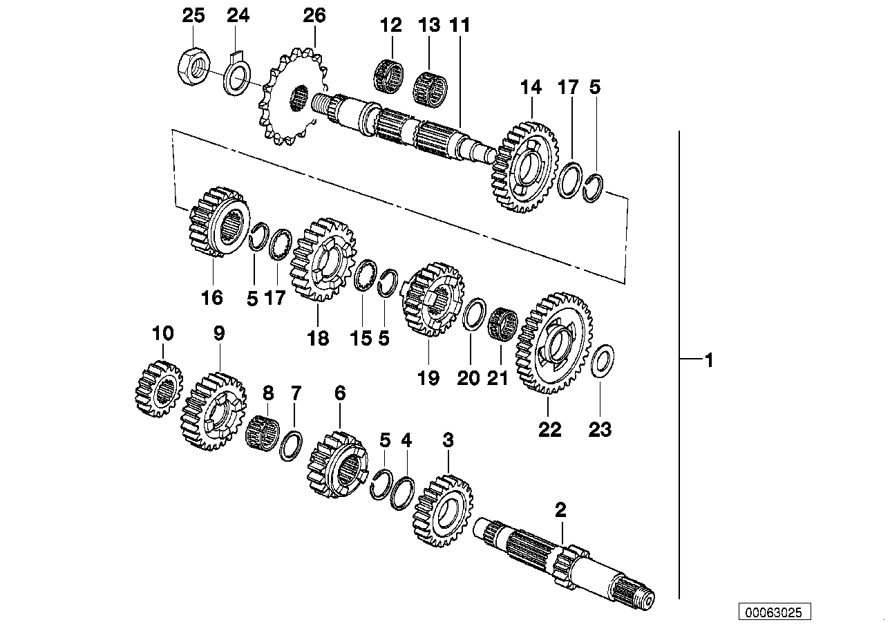 5-speed transmiss.gear wheel set parts