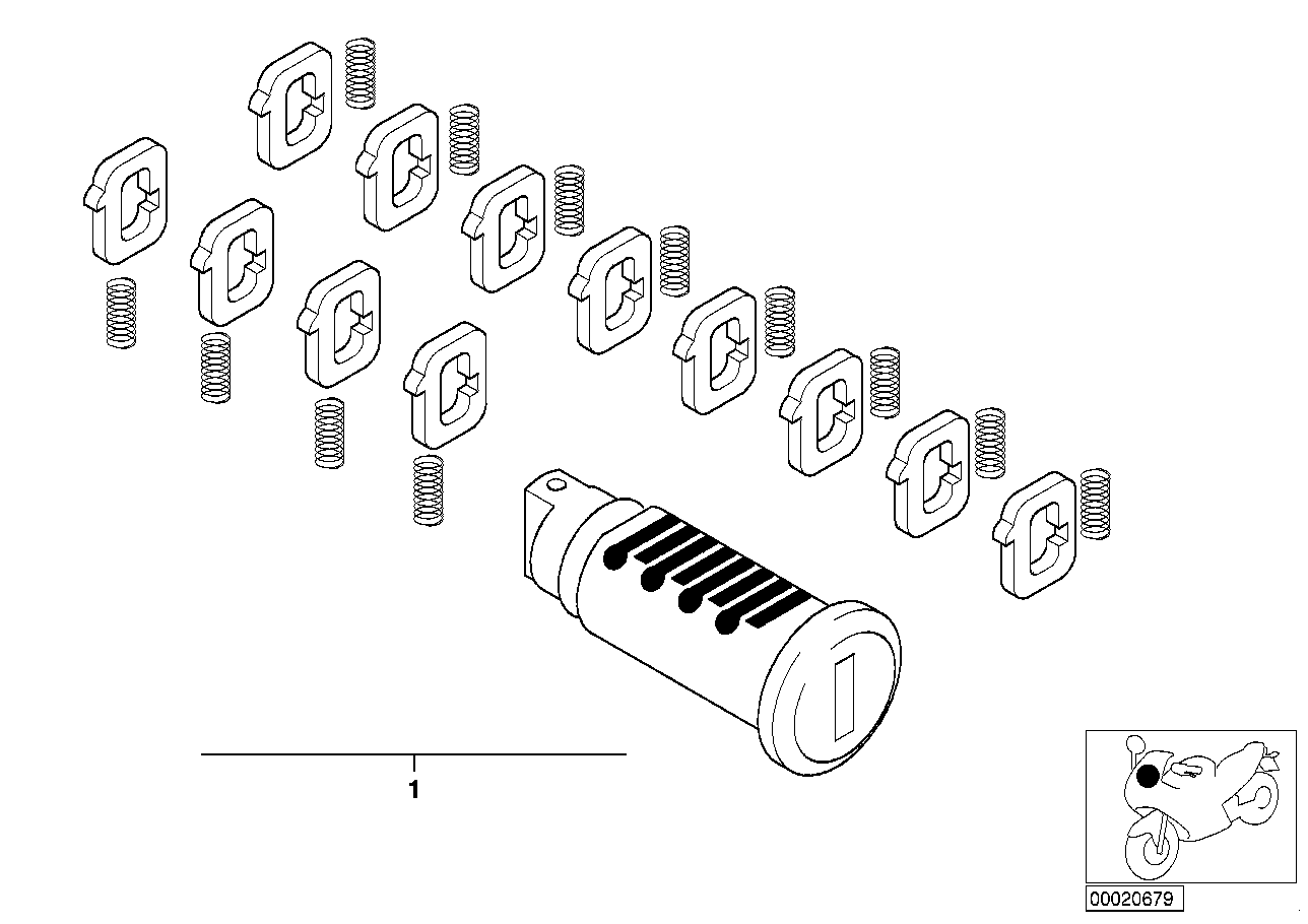 Rep.kit f lock cylinder