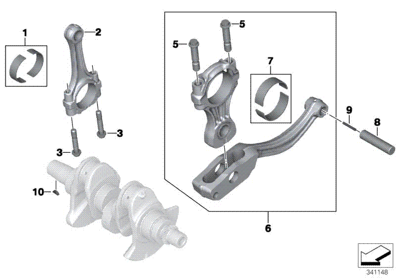 Crankshaft_connecting rod_mounting parts