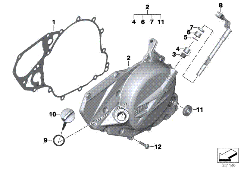 Engine housing cover, left