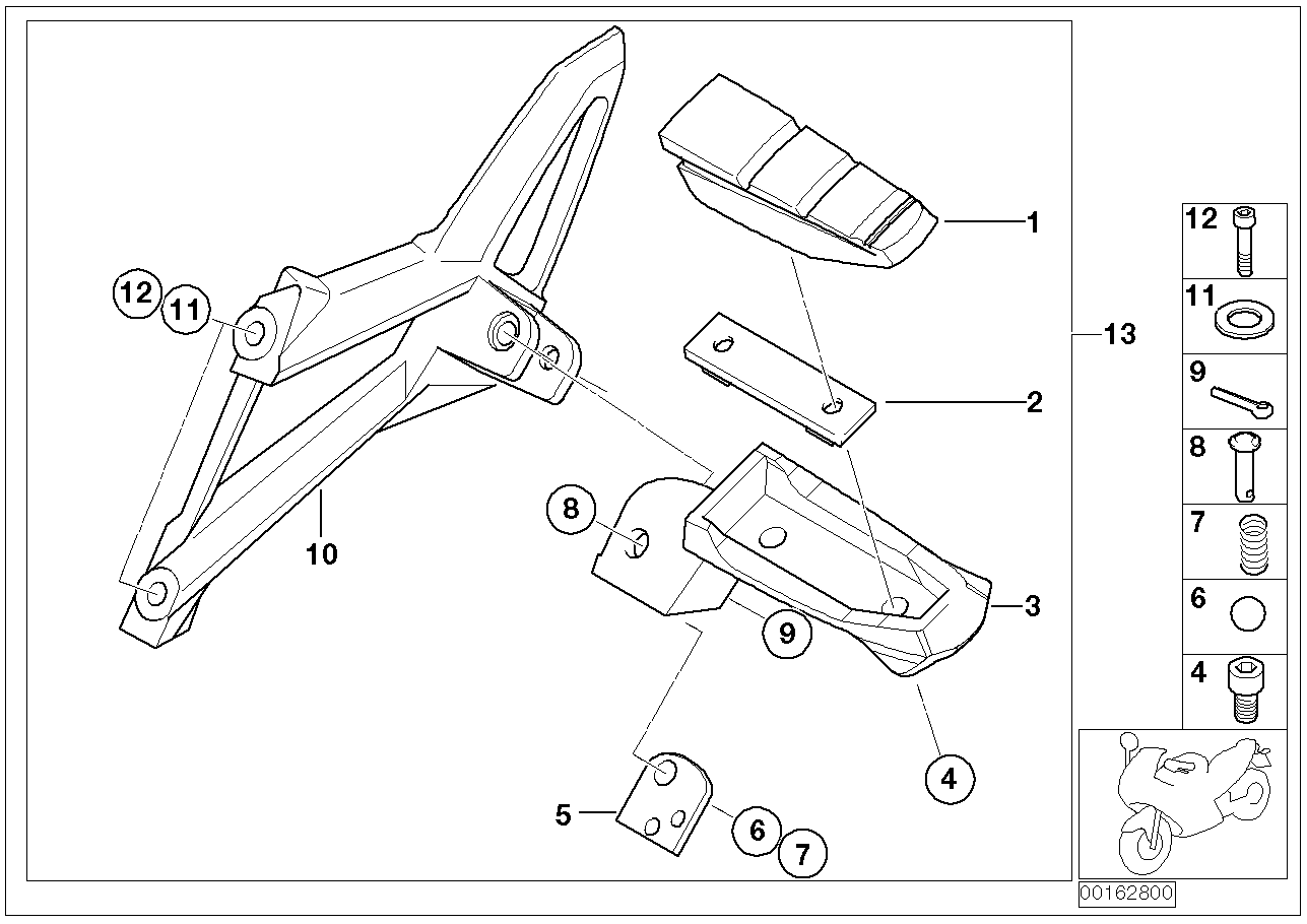 Foot rest, rear