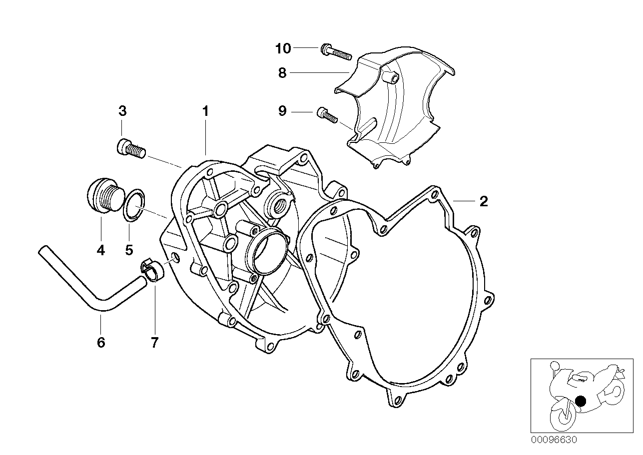 Engine housing cover, right