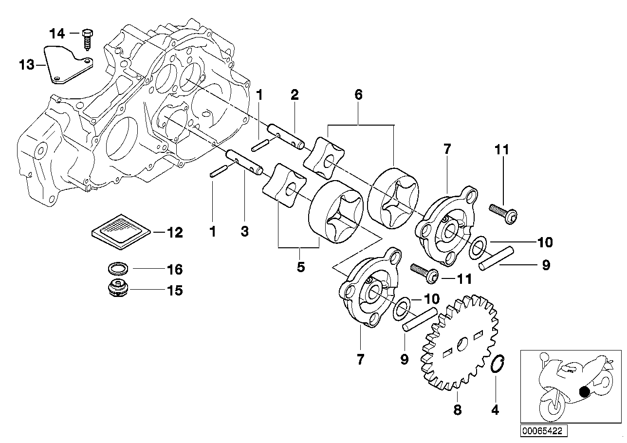 Single parts f oil pump