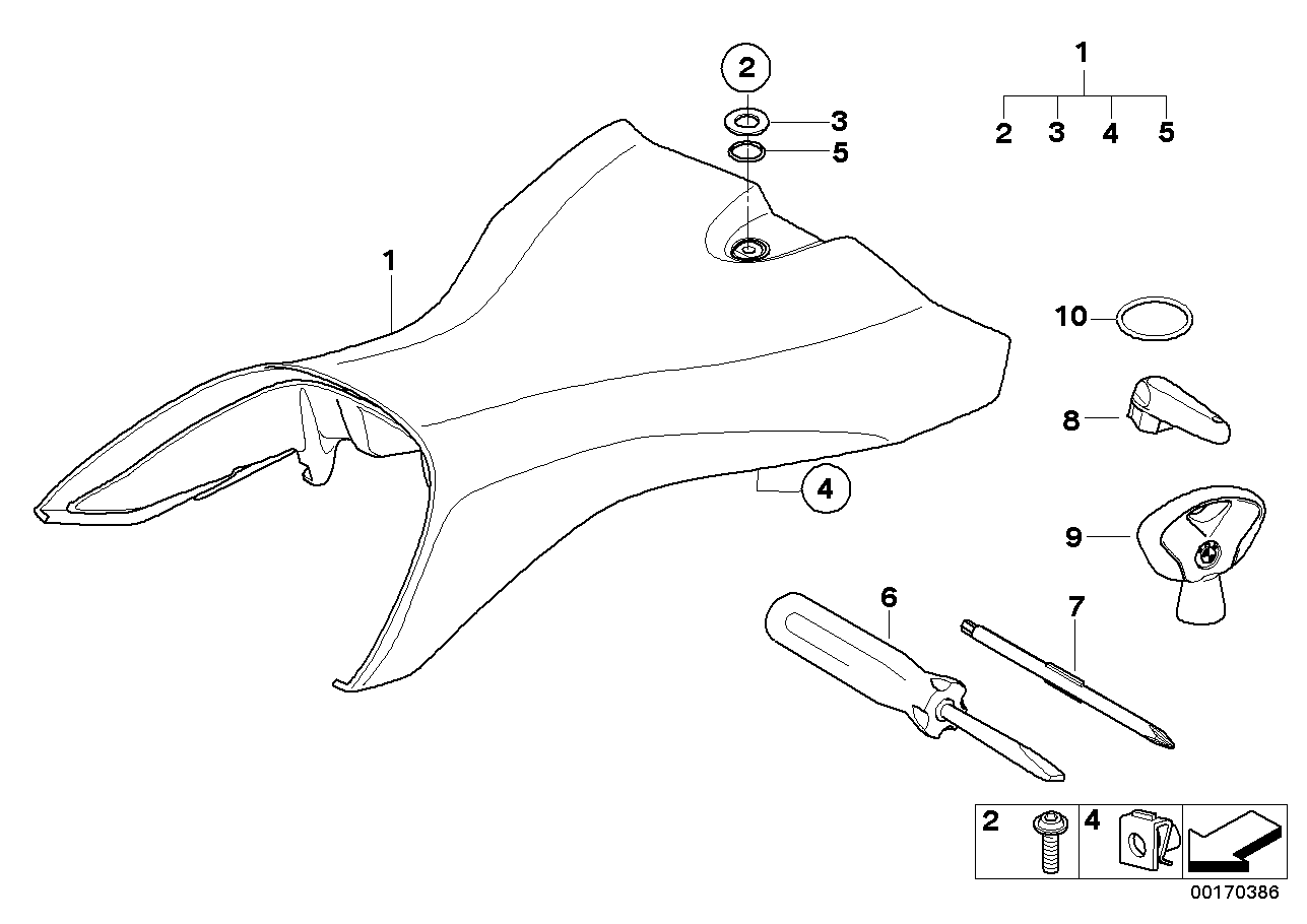 Bench seat and mounting parts