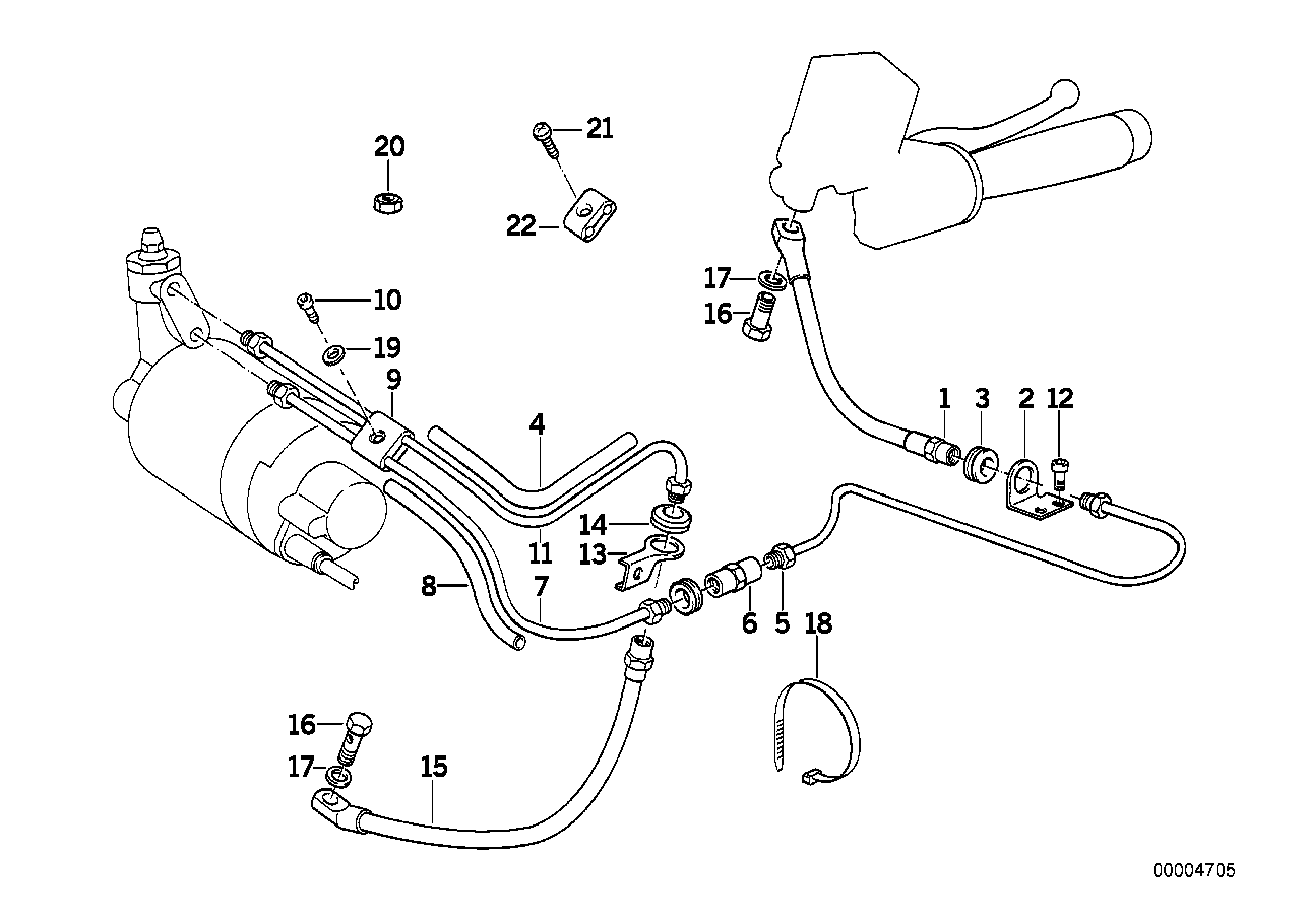 Brake line, front, abs i