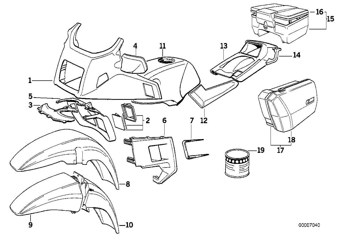 Paint parts. Каталог запчастей БМВ К 100 ЛТ.