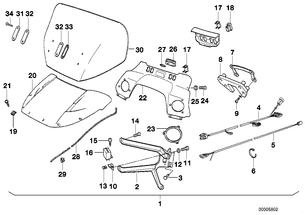 Installing set windshield