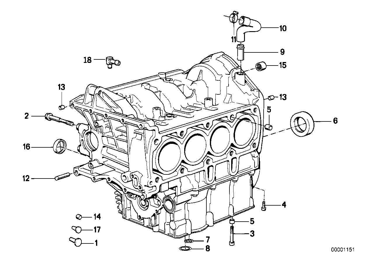 Engine block mounting parts