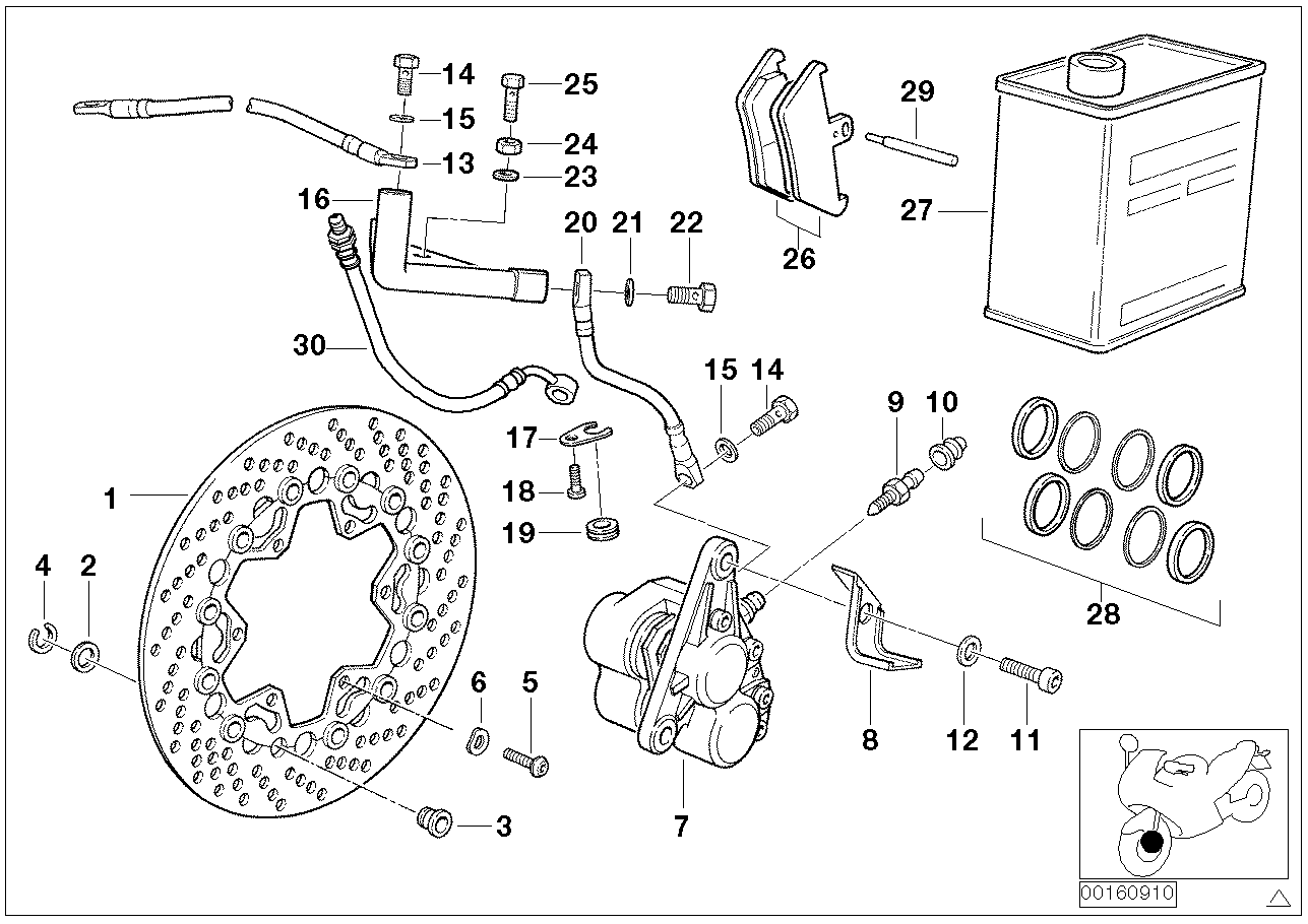 Front wheel brake