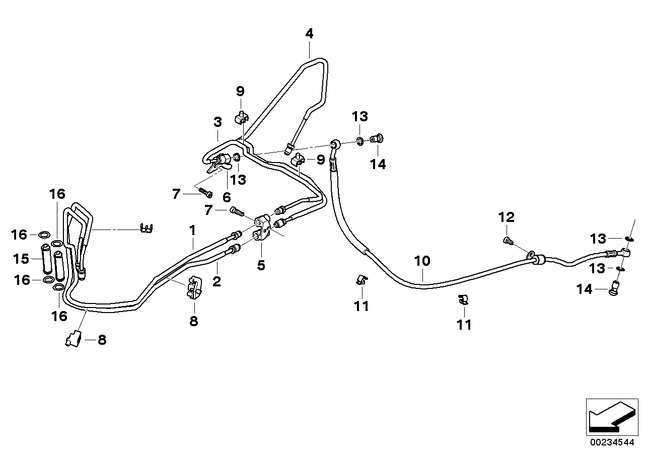 Brake line, rear, i-abs generation 2