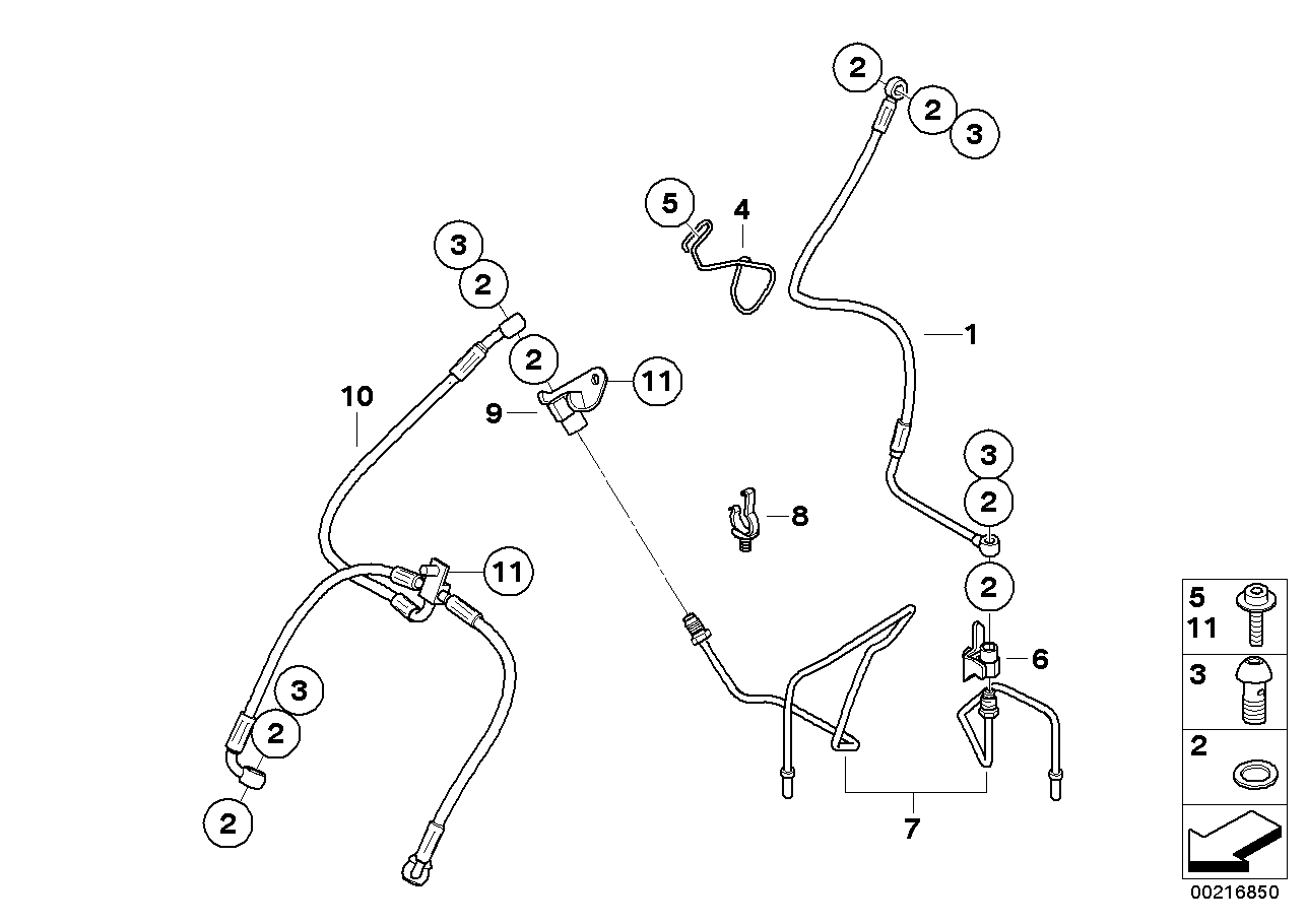 Brake line, front, i-abs generation 2