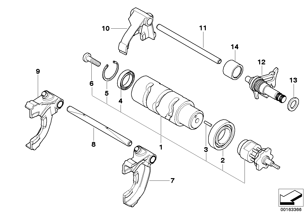 6-speed transmission shift components