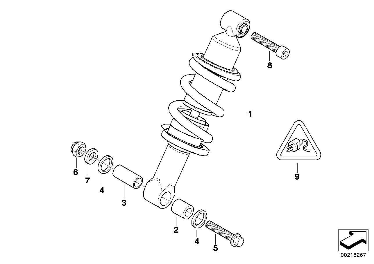 Front spring strut