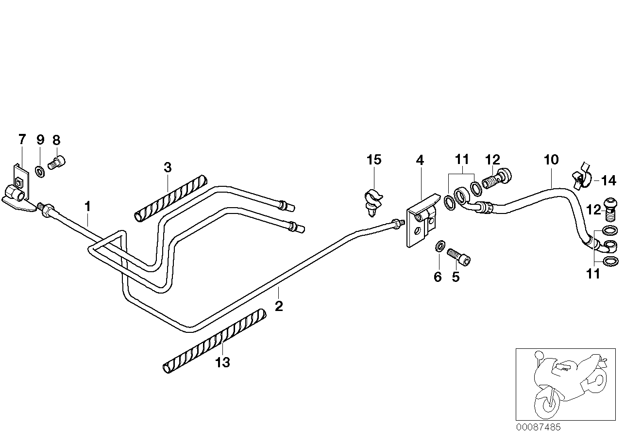 Brake line, integral abs, rear