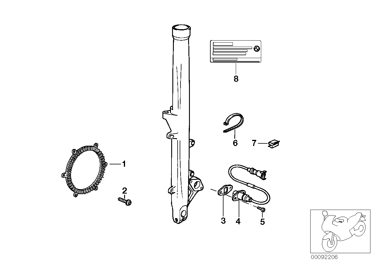 Front wheel sensor integral abs