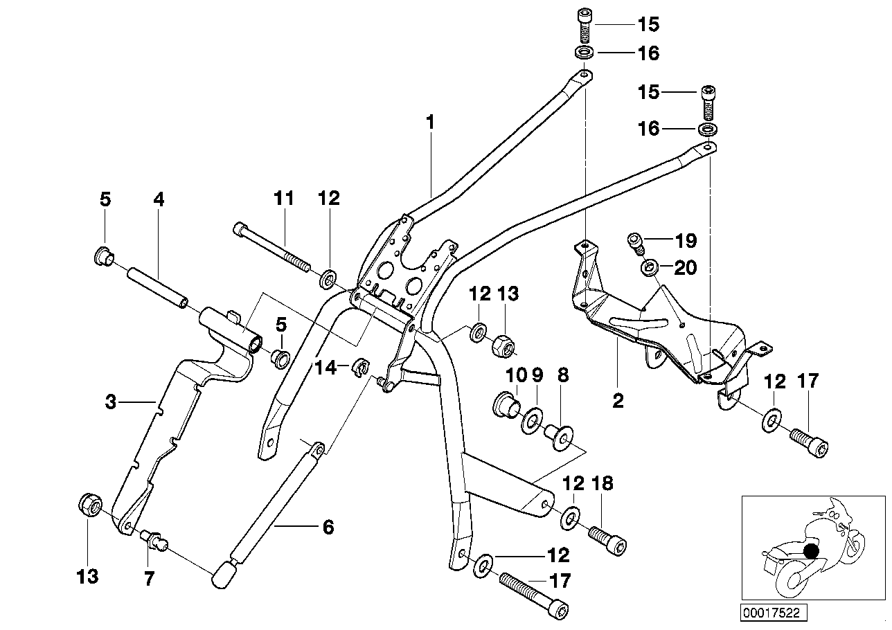 Fixing bridge, seat hinge