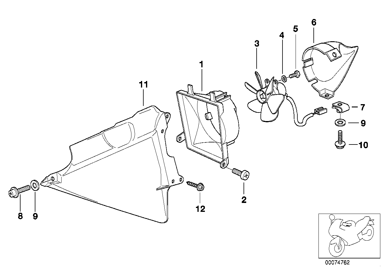 Fan housing, mounting parts