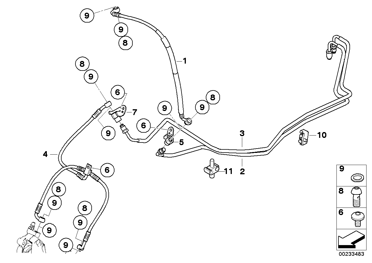 Brake line, front, i-abs generation 2